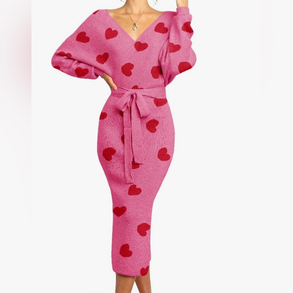 Heart Midi Sweater Dress